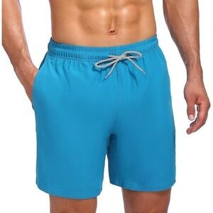 Biwisy Men's Slim fit Quick Dry with Mesh Lining Sky Blue Short size S